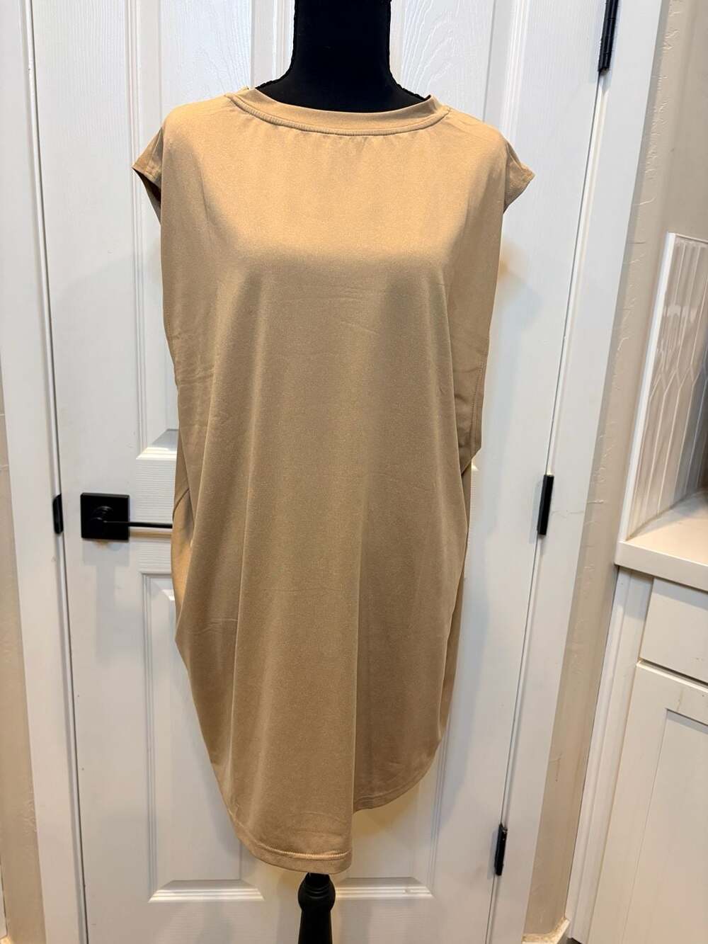 Unbranded Cap Sleeve T-Shirt Dress Size 3XL Khaki (68)